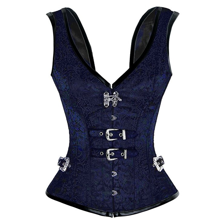 débardeur corset steampunk bleu (1)