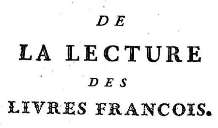 De la lecture des livres françois