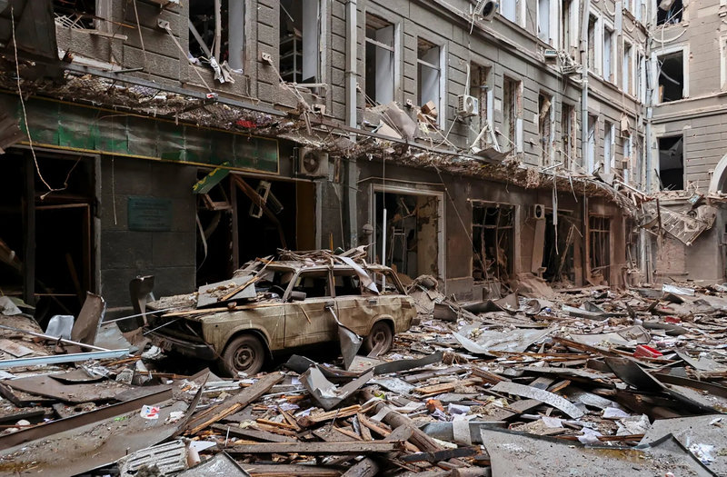 Kharkiv, UkraineThe aftermath of Russian shelling of buildings in downtown KharkivPhotograph Sergey Kozlov