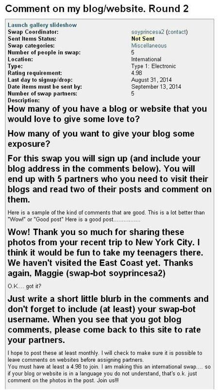 2014 0831-01 Swap-bot - Comment on my blog-website Round 2