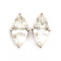 A pair of 18ct white gold <b>marquise</b> <b>diamond</b> single stone stud earrings 
