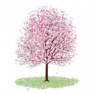 un-joli-arbre-rose-fleur-de-cerisier-avec-des-fleurs-et-des-feuilles-utiles-comme-element-de-design-ou-de-cliparts-pour-votre-site-blog-album-inclus-dans-l&-39