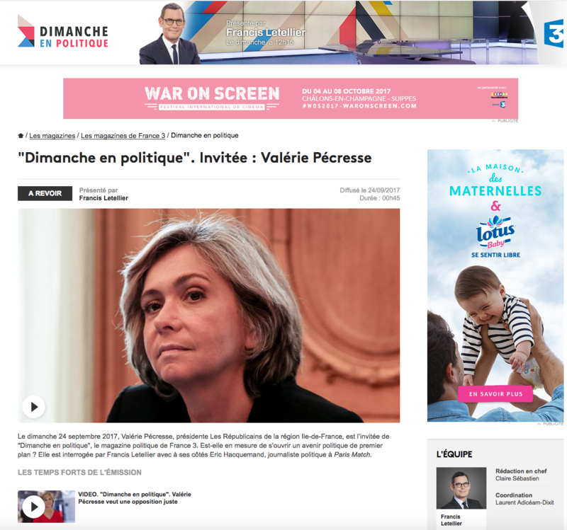 DIMANCHE EN POLITIQUE VALERIE PECRESSE