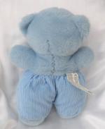 Doudou Peluche Ours Bleu Salopette Velours Cotelé Grelot Silvertoys Calin Et Bisou