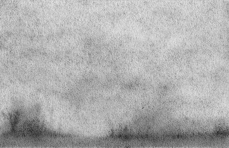 Brouillard à Wasteland III, stylo bille sur papier, 5,4x8,5, 2017