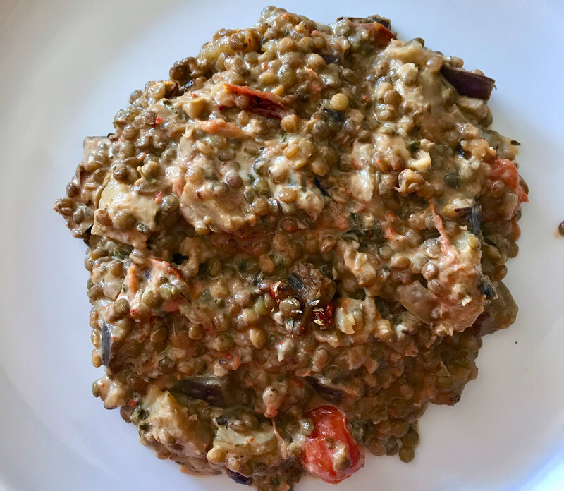 ragoût de lentilles du Puy à l'aubergine