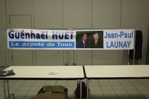 Guenhaël Huet Isigny-le-Buat législatives 2012 banderolle
