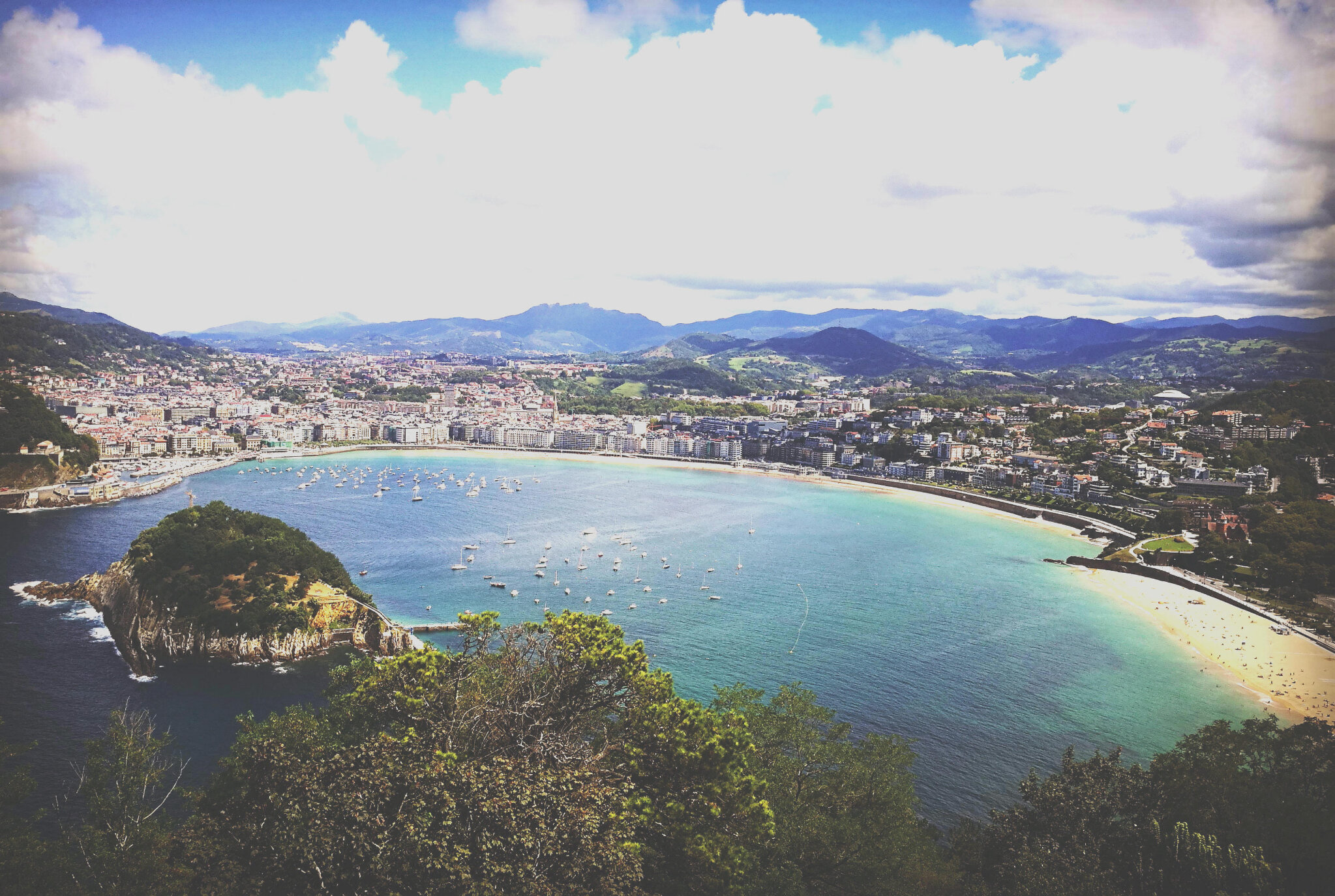 San Sebastian, la Concha, Monté Iguildo, insta (Espagne)