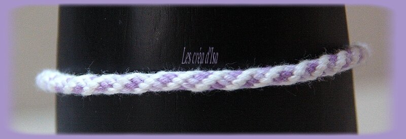 bracelet kumihimo blanc violet
