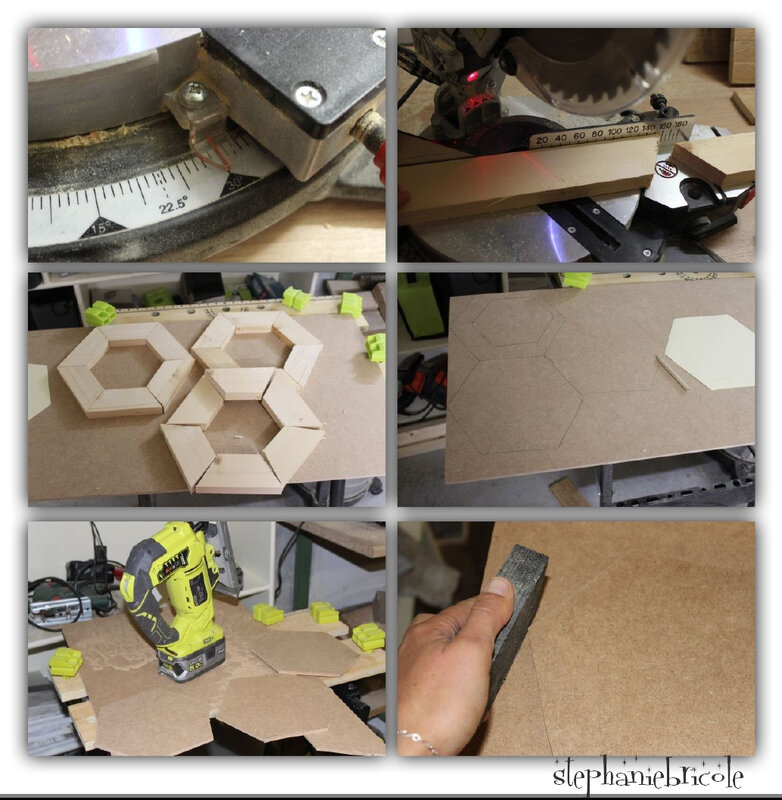 diy cadre hexagone tuto