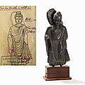 Tall Gray Schist Figure Standing Buddha, Gandhara, <b>2nd</b>-<b>3rd</b> <b>century</b>