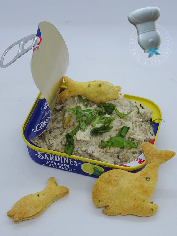 Sablés poissons au Boursin et rillette de sardines citronnée