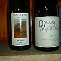 Coteaux du Languedoc : Montcalmès ( blanc) 2007 et Alsace : <b>Josmeyer</b> : Riesling 