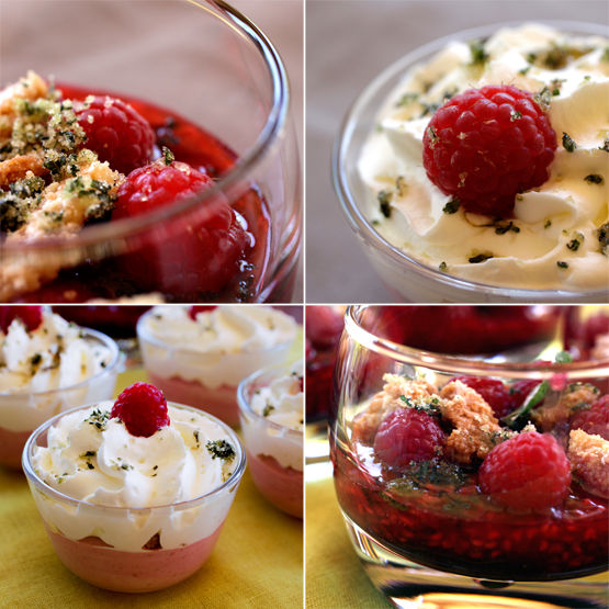 Coupes framboisées recettes dessert Mini crumble aux pommes et aux framboises