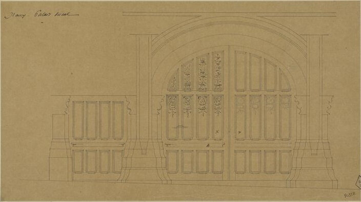 Projet de restauration des portes du Palais ducal par Emile Boeswillwald (cliché RMN)
