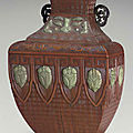 A rare embellished <b>bamboo</b> <b>veneer</b> wall vase, 18th century