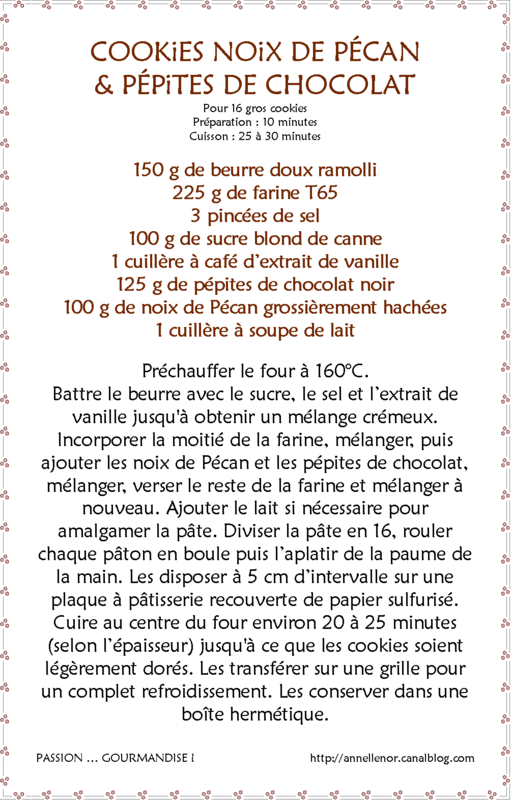 Cookies noix de Pécan & pépites de chocolat_fiche