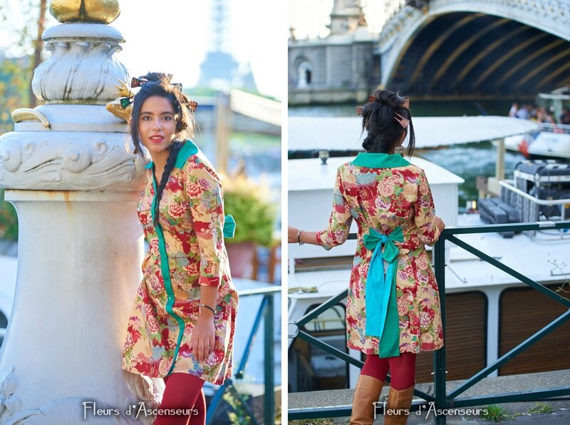 Robe chemise japonaise Fleurs d'Ascenseurs -blog 1