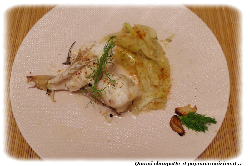lotte au vinaigre de vin, à l'ail et au thym