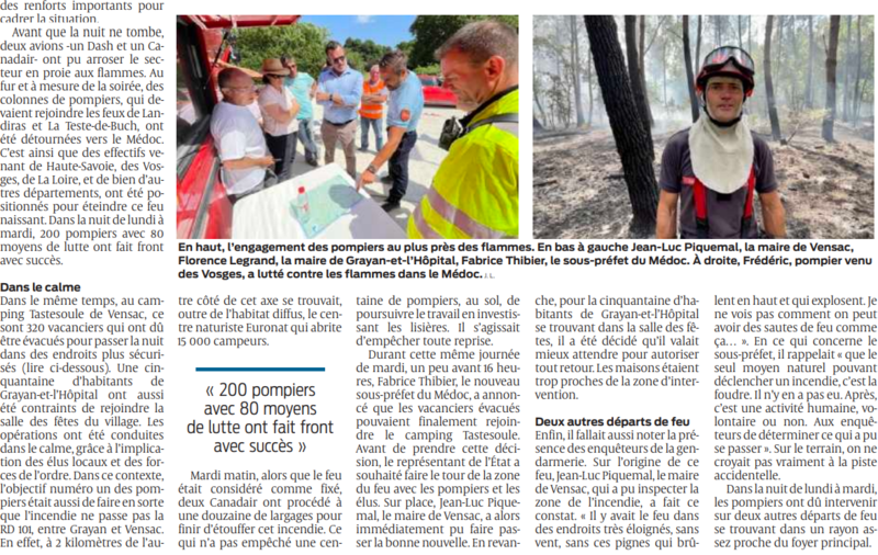 2022 07 20 SO Incendies en Gironde un front d’ampleur évité dans le Médoc 2