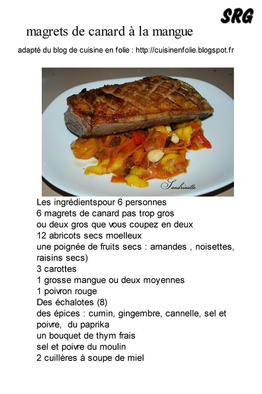 magrets de canard à la mangue (page 1)