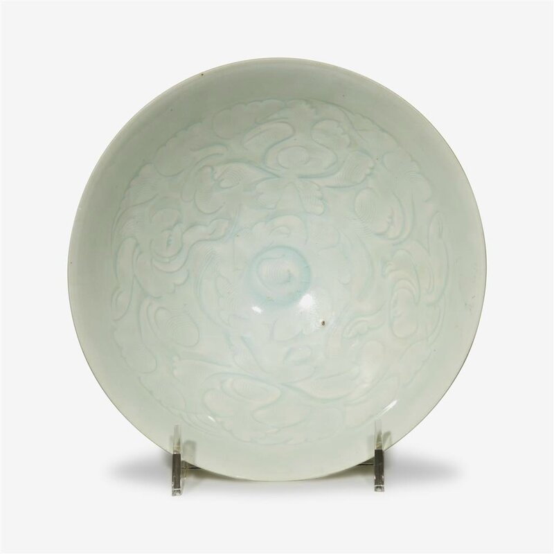 A large Chinese carved Qingbai 'peony' bowl, Northern Song dynasty (960-1127)