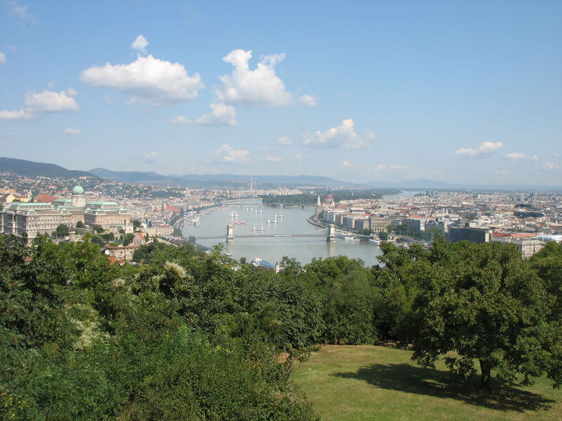 Budapest, mont Gellért, vue sur le Danube (Hongrie)