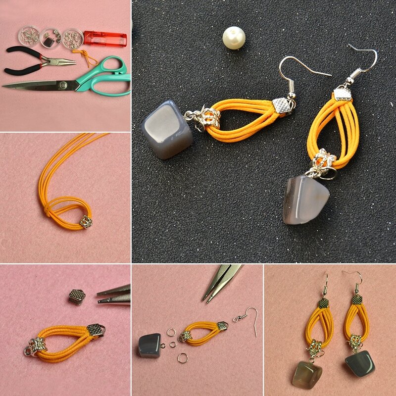 1080-Easy-Earrings-Design-–-How-to-Make-a-Pair-of-Gemstone-Dangle-Earrings-with-Orange-Cords