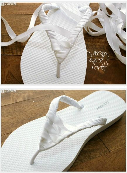TUTO DIY customisation chaussure tong de mariage 4