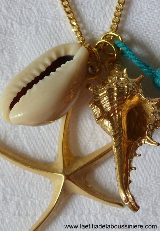Sautoir Bora-Bora (turquoise) détails - 21 €