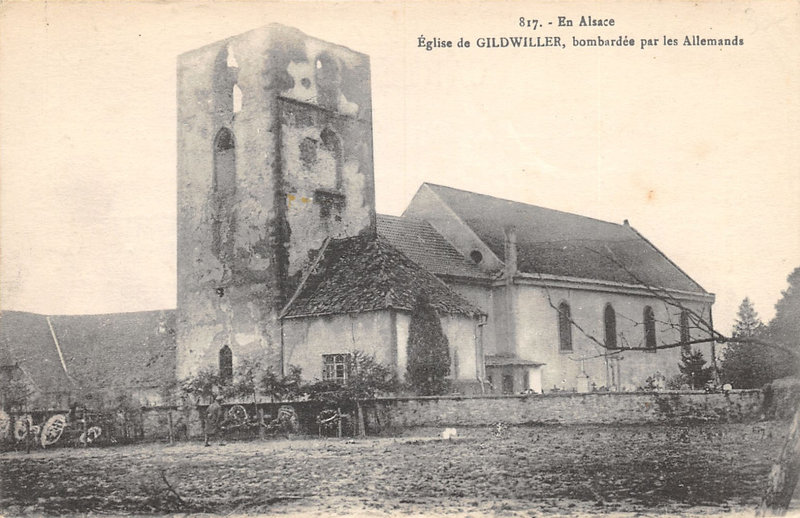 Eglise Gildwiller bombardée