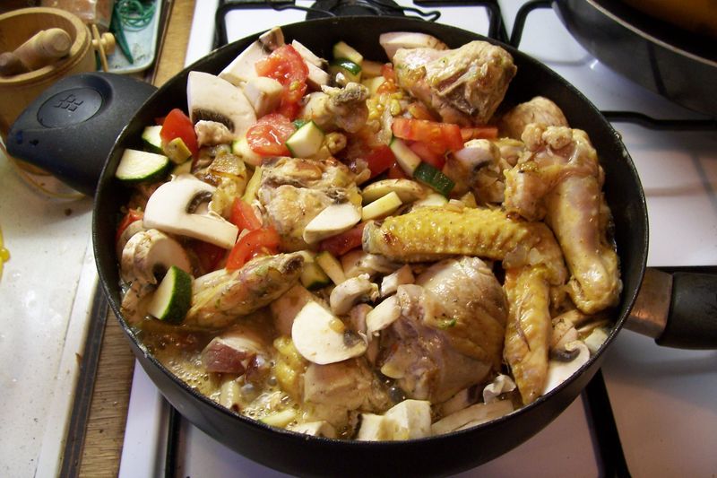 Fricassée de poulet printanière recettes plats Poulet au gingembre