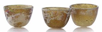 three_early_small_amber_glass_cups_tang_liao_dynasty_9th_12th_century_d5379580h