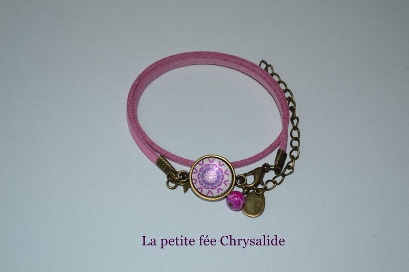 bracelet cabochon rose (1)