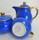 SERVICE-VILLEROY-BOCH-BLEU-OR-Thé-3-muluBrok-Vintage