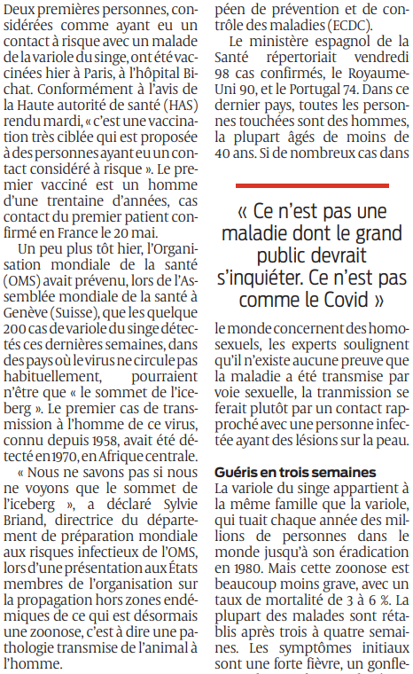 2022 05 28 SO Variole du singe premières vaccinations en France2