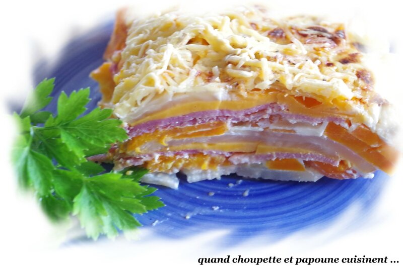 gratin de céleri, carottes et jambon-5207