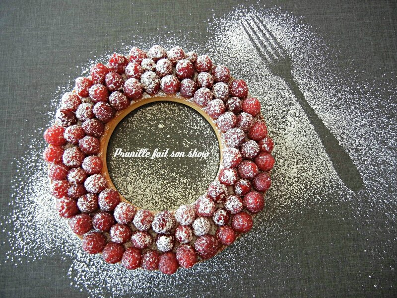 tarte framboise trou central prunillefee