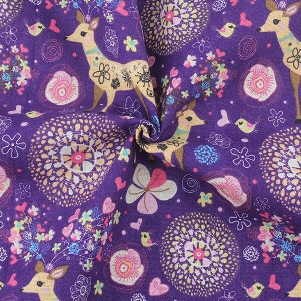 coton lin biche bambi violet