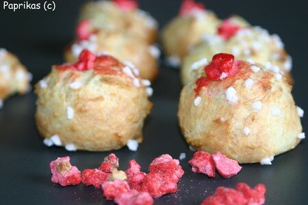 CHOUQUETTES AU PRALINES ROSES recettes Sucre vanillé et sucre à la praline rose