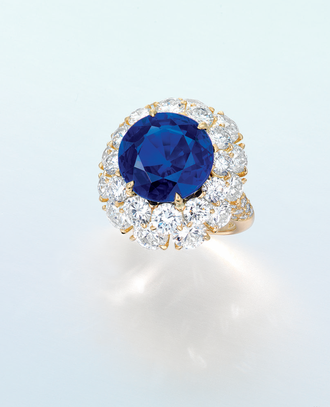 An extremely rare sapphire and diamond ring