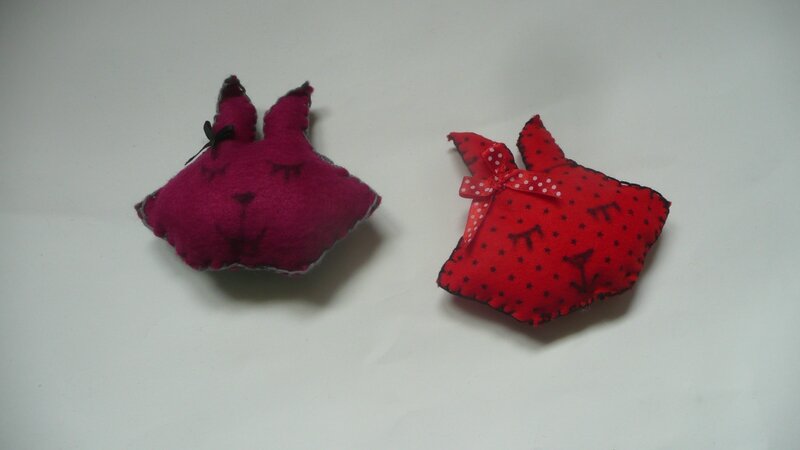 Broches Lapins, inspiration origami