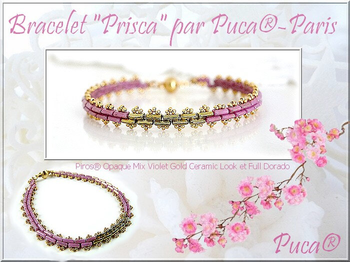 Bracelet Prisca Violet Gold