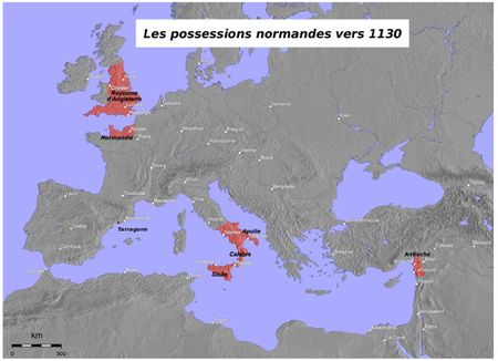 les possessions normandes vers 1130