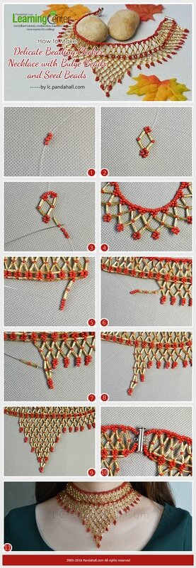 How-to-Make-Delicate-Beading-Choker-Necklace-with-Bulge-Beads-and-Seed-Beads