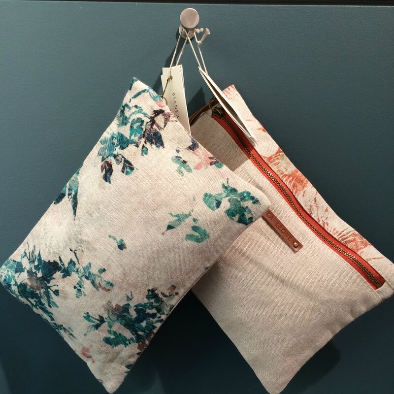 BIANKA LEONE marque montpellieraine accessoires sacs pochettes lin et cuir made in France printemps 2016 Boutique Avant Après 29 rue Foch 34000 Montpellier