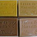 Pochette de 4 <b>Savons</b> de <b>Marseille</b> Parfum Vacances