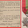 Mardi 23 Février 1926 <b>MEDAILLE</b> D’ARGENT DE LA FAMILLE FRANÇAISE POUR MME DAUTREPPE