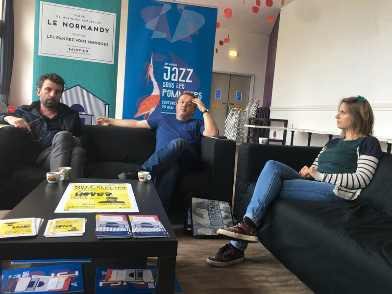 nuit électro sous les pommiers_JSLP_Coutances_Jazz_festival_2019_point-presse_Denis Le Bas_Nicolas d'Aprigny_Mathilde Alluin_Le Normandy