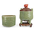 Two Longquan celadon censers, Ming dynasty (1368-1644)
